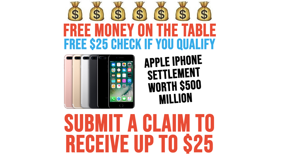 Apple iPhone Settlement: FREE $25 Check if You Qualify