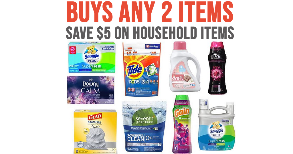 Buy Any 2 Household Products & Save $5 on Amazon