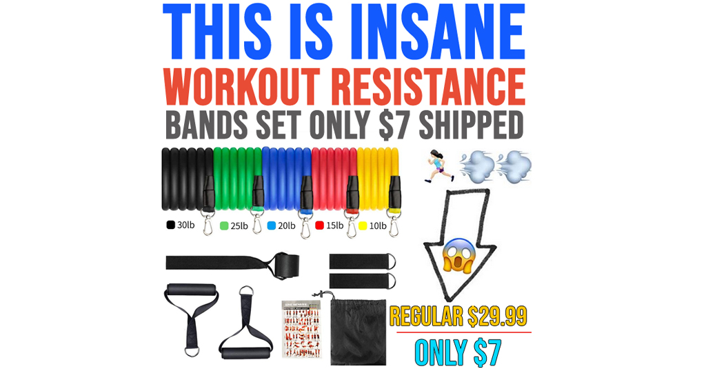 Workout Resistance Bands Set Only $7 Shipped on Amazon (Regularly $29.99)